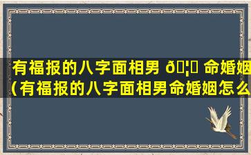 有福报的八字面相男 🦁 命婚姻（有福报的八字面相男命婚姻怎么样）